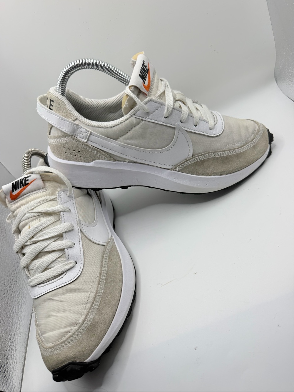 Nike Women's White & Light Beige Retro Runner Sneakers